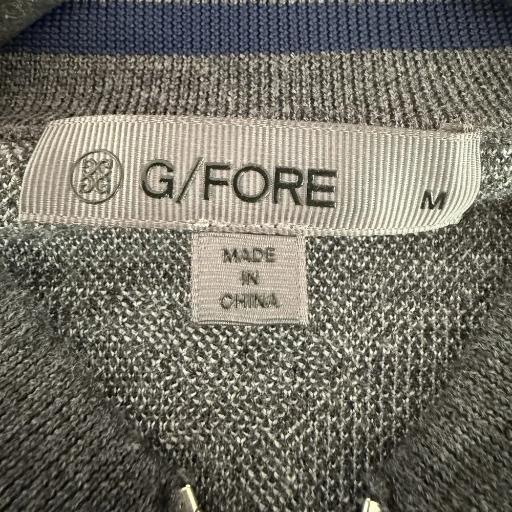 G/Fore 1/4 Zip Sweater Size L in Shades of Gray Camouflage 100% Wool EUC Golf